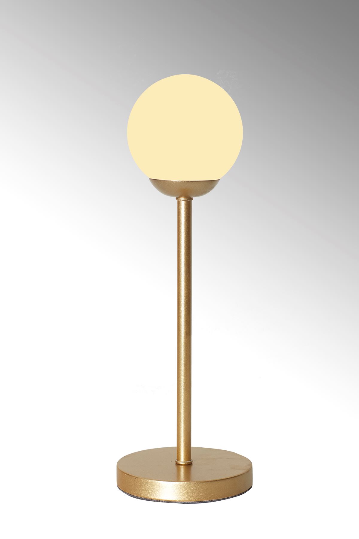 Glob Sarı Metal Gövde Beyaz Camlı Tasarım Lüx Masa Lambası