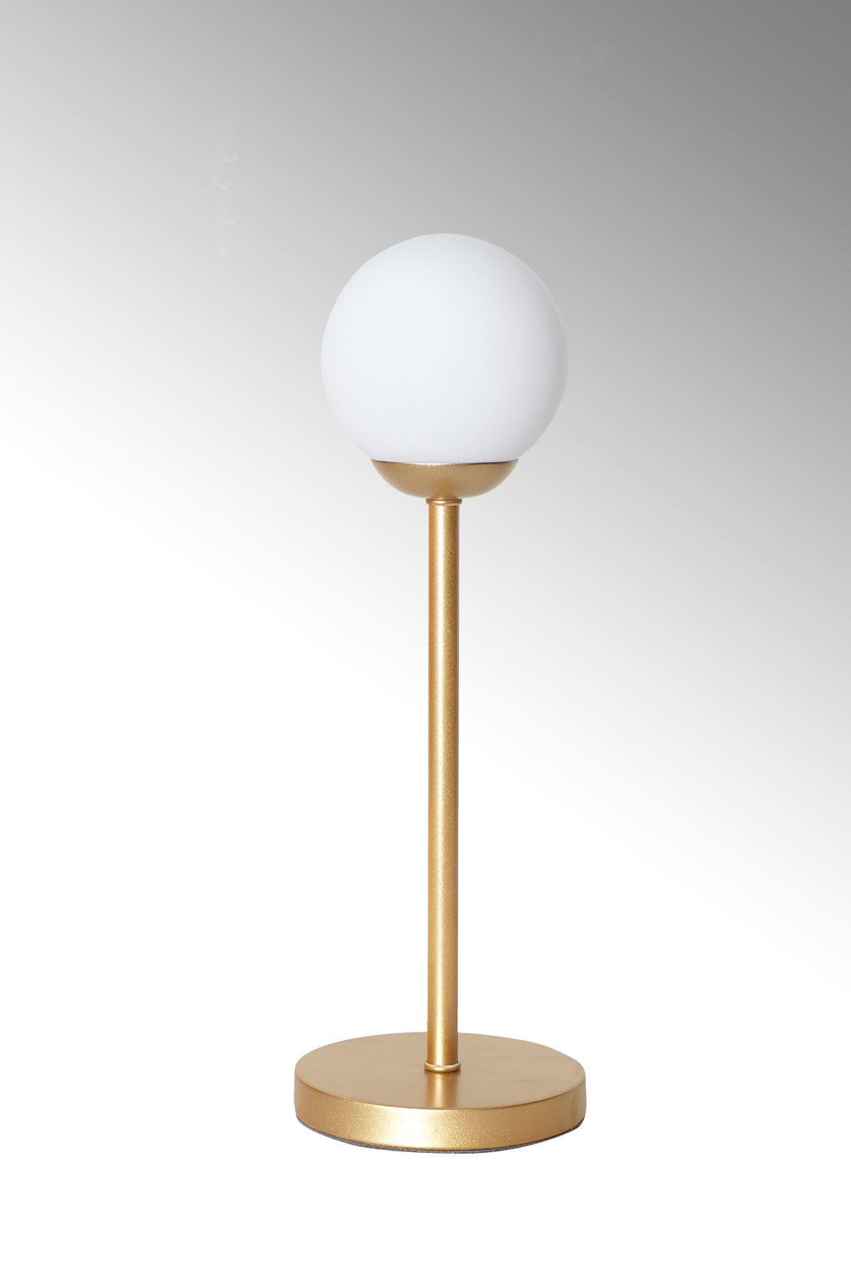 Glob Sarı Metal Gövde Beyaz Camlı Tasarım Lüx Masa Lambası