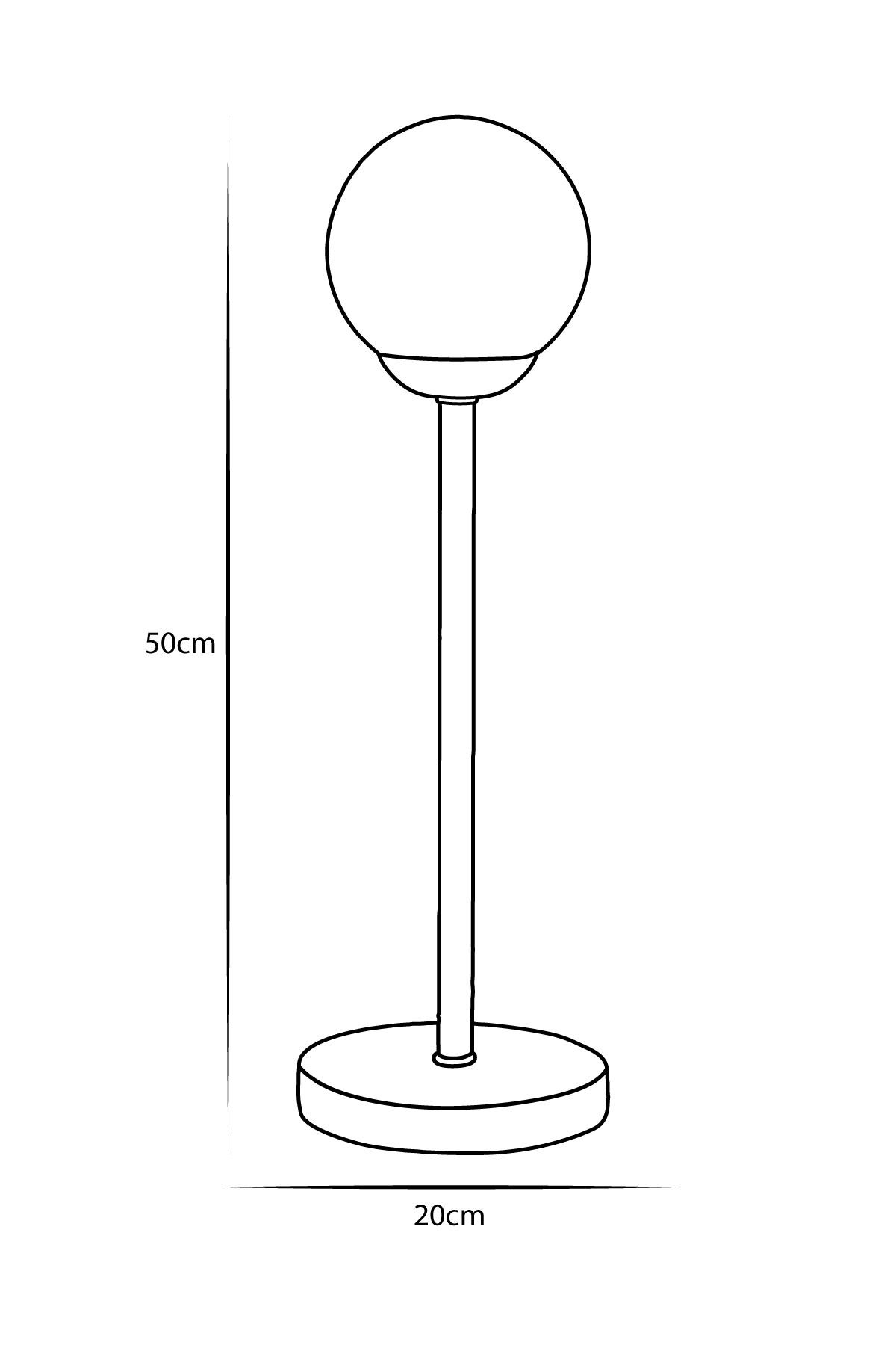 Glob Bakır Metal Gövde Beyaz Camlı Tasarım Lüx Masa Lambası