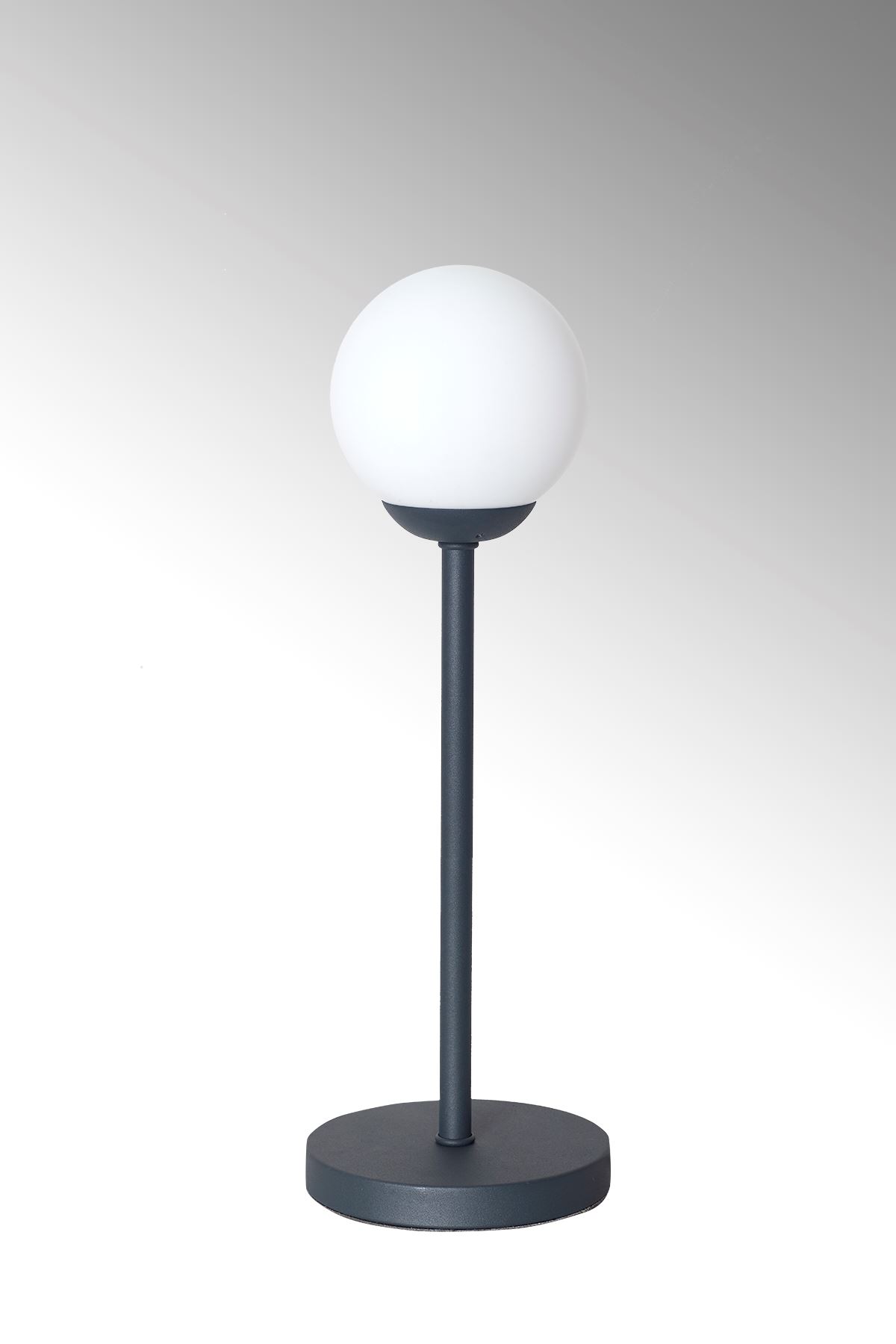Glob Antrasit Metal Gövde Beyaz Camlı Tasarım Lüx Masa Lambası