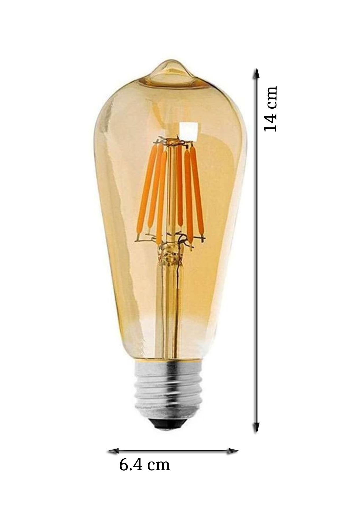 HEKA  E27  4 Watt Gün Işığı Dimerli Tip Filament Edison Tip Retro Armut LED Ampül