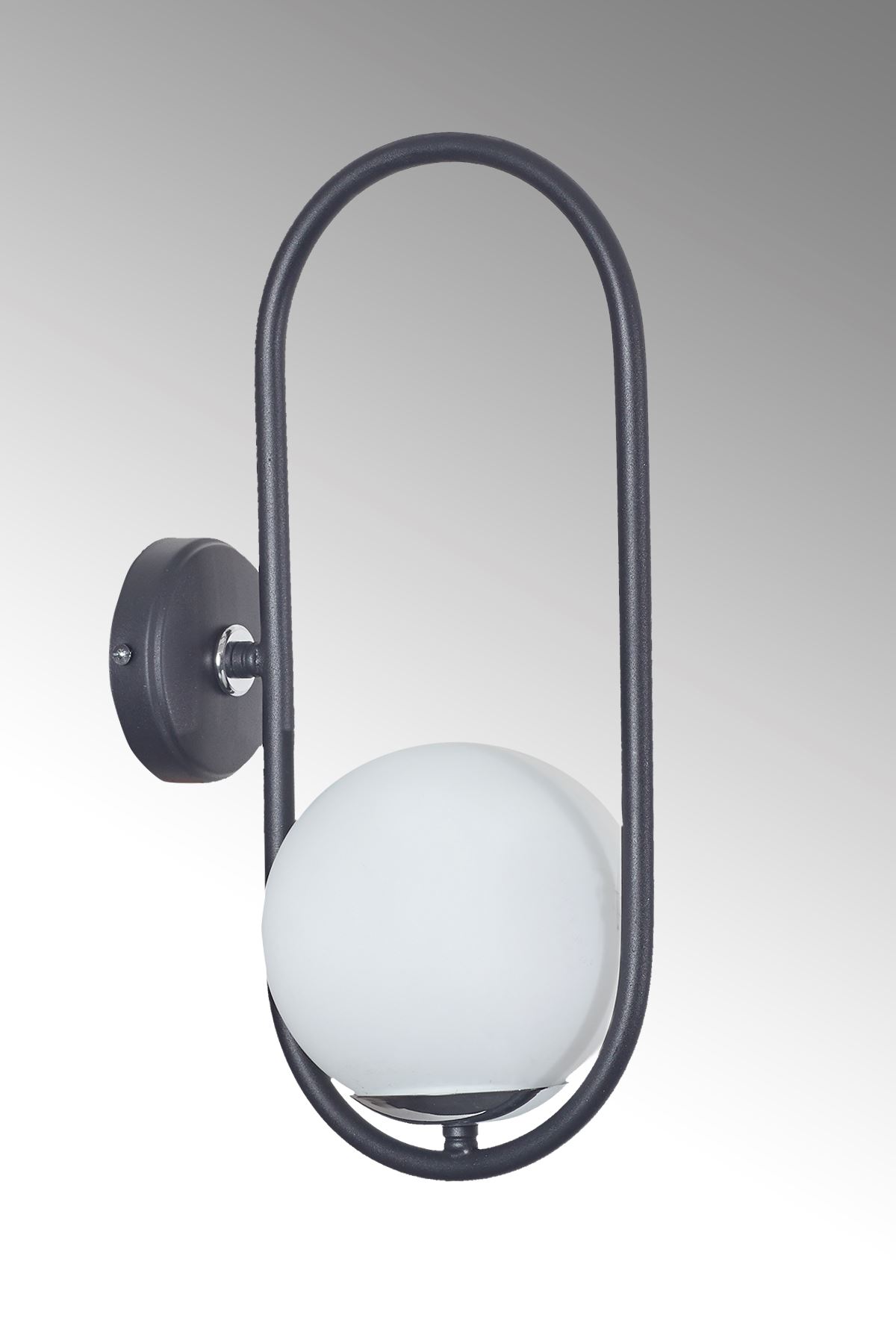 Zenga Siyah-Krom Metal Gövde Beyaz Camlı Tasarım  Lüx Aplik