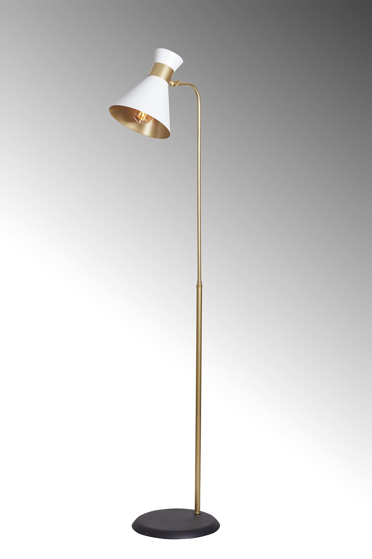 Omega Sarı-Beyaz  Metal Gövde Tasarım Lüx Yerden Aaydınlatma Lambader
