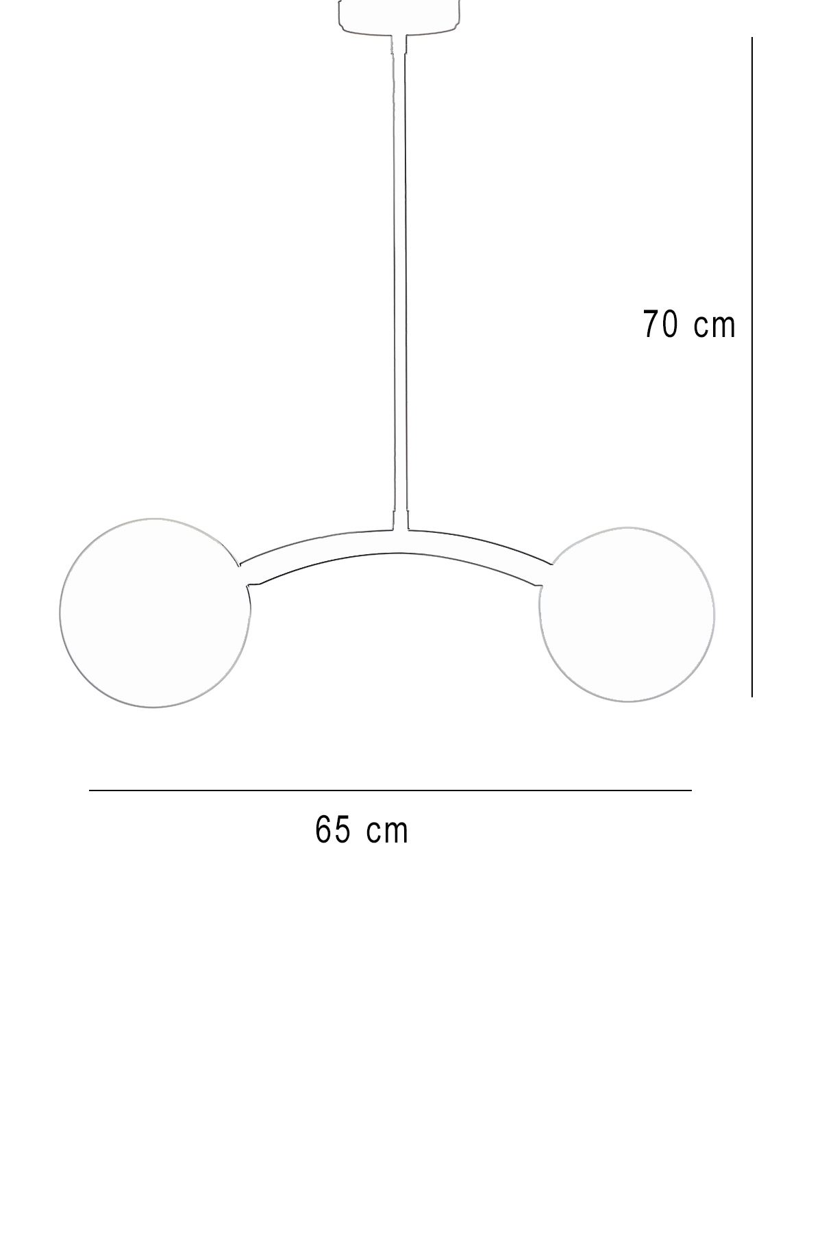 Vilson 2 Li Krom-Siyah Metal Gövde Beyaz Camlı Tasarım Lüx  Avize