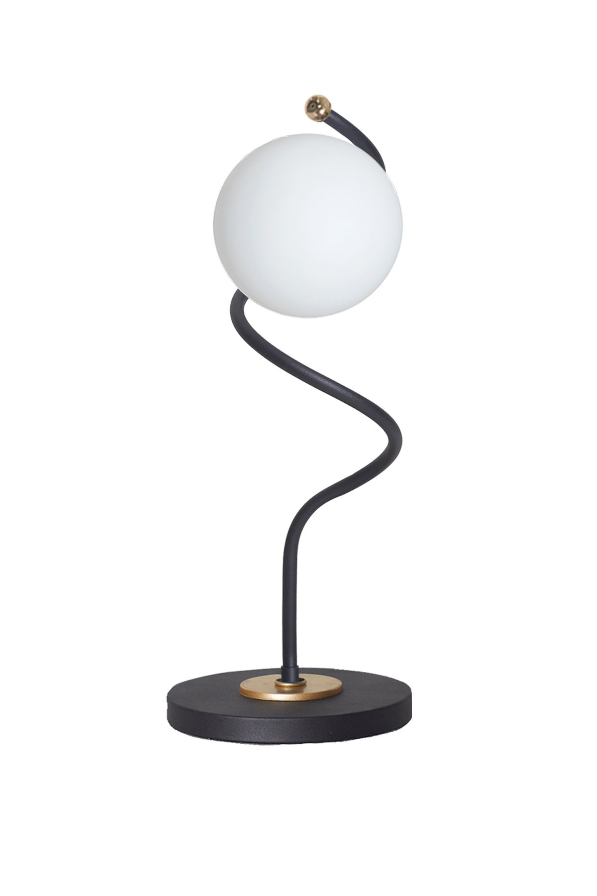 Nora Siyah-Gold Metal Gövde Beyaz Camlı Tasarım Lüx Masa Lambası
