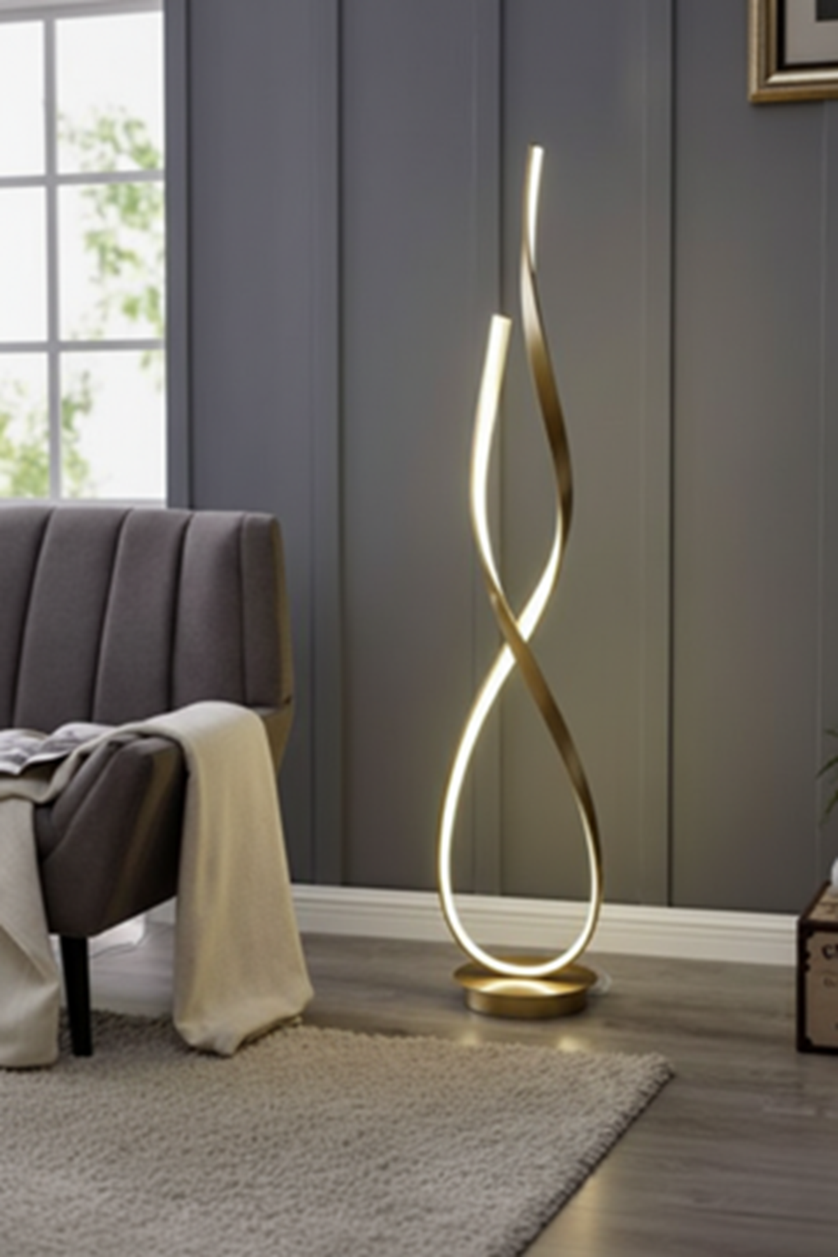 Marisel Modern Tasarım Eskitme Renk Gün Işığı Ledli Salon - Yatak Odası Led Lambader 