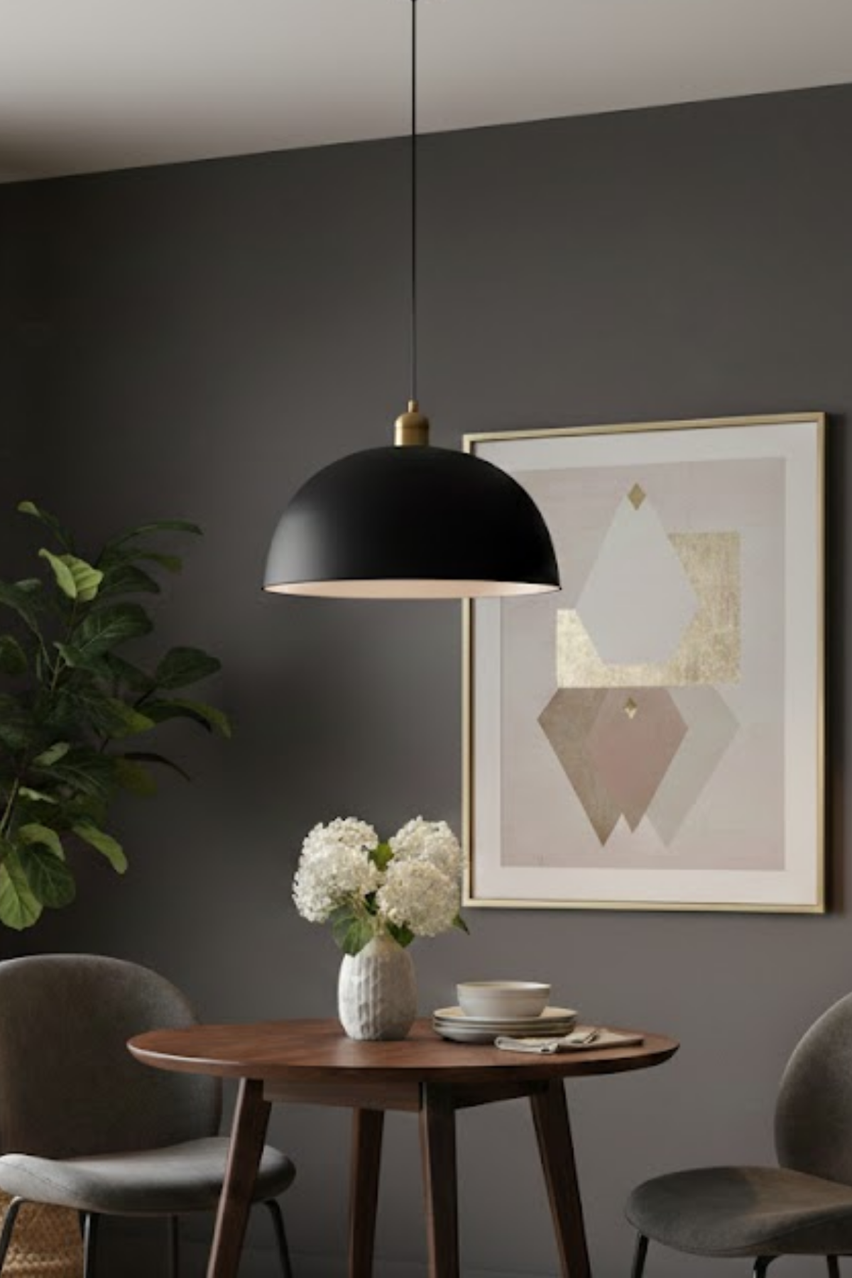 Luzarana Porto Metal Gövde Siyah Renkli Tekli Avize Sarkıt Salon Mutfak Ofis Cafe Butik Lamba Aydınlatma Avizeler