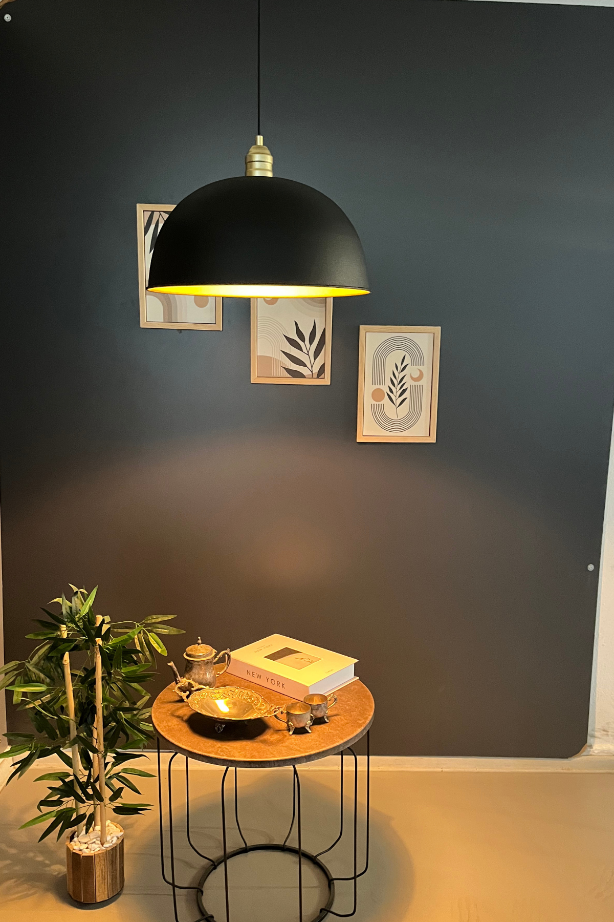 Luzarana Porto Metal Gövde Siyah Renkli Tekli Avize Sarkıt Salon Mutfak Ofis Cafe Butik Lamba Aydınlatma Avizeler