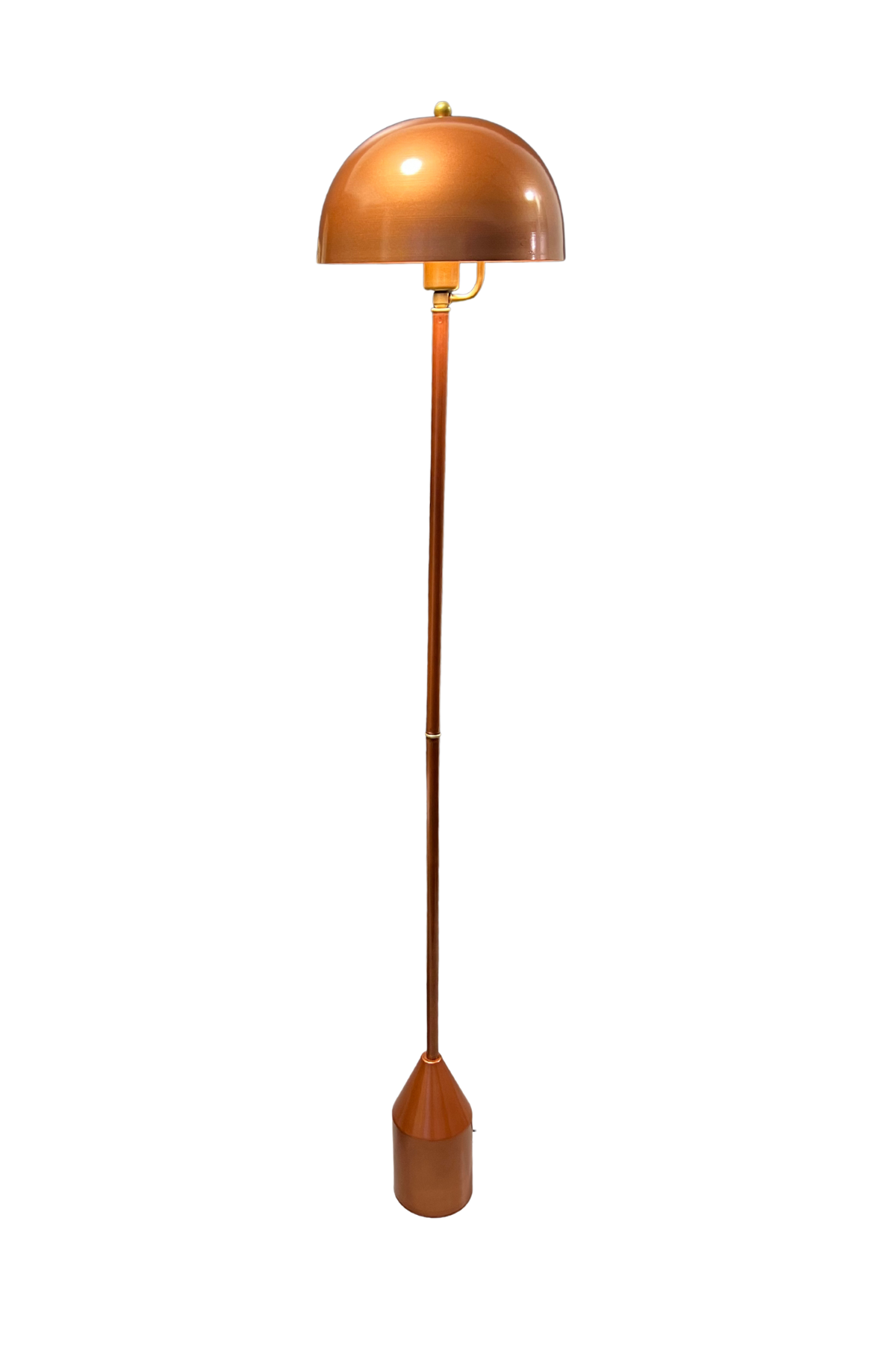 Toms Bakır Lambader  Modern Dekoratif Metal Tasarım Şık Yerden Aydınlatma Lambası