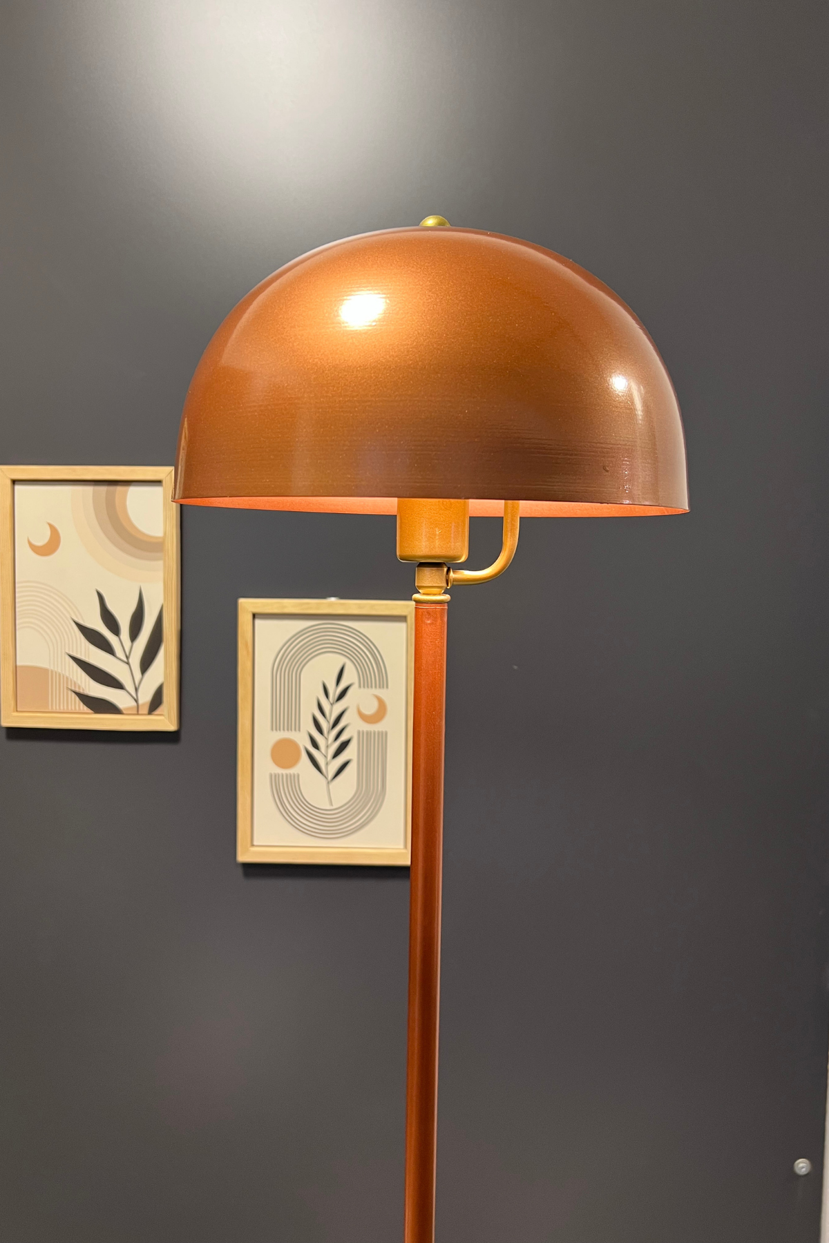 Toms Bakır Lambader  Modern Dekoratif Metal Tasarım Şık Yerden Aydınlatma Lambası