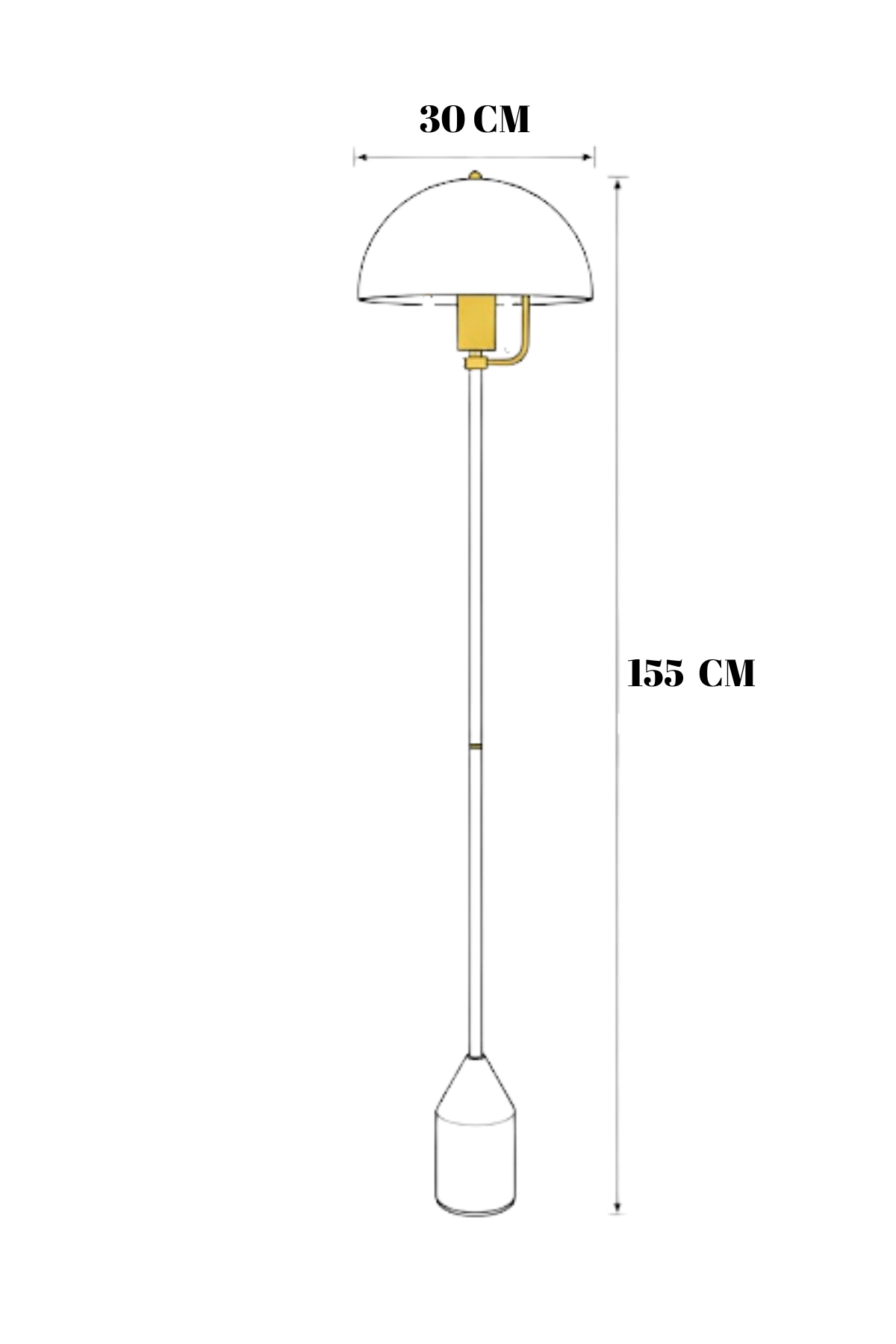 Toms Krem Lambader  Modern Dekoratif Metal Tasarım Şık Yerden Aydınlatma Lambası