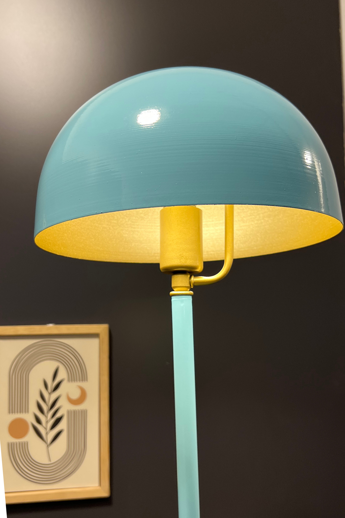 Toms Mavi Lambader  Modern Dekoratif Metal Tasarım Şık Yerden Aydınlatma Lambası