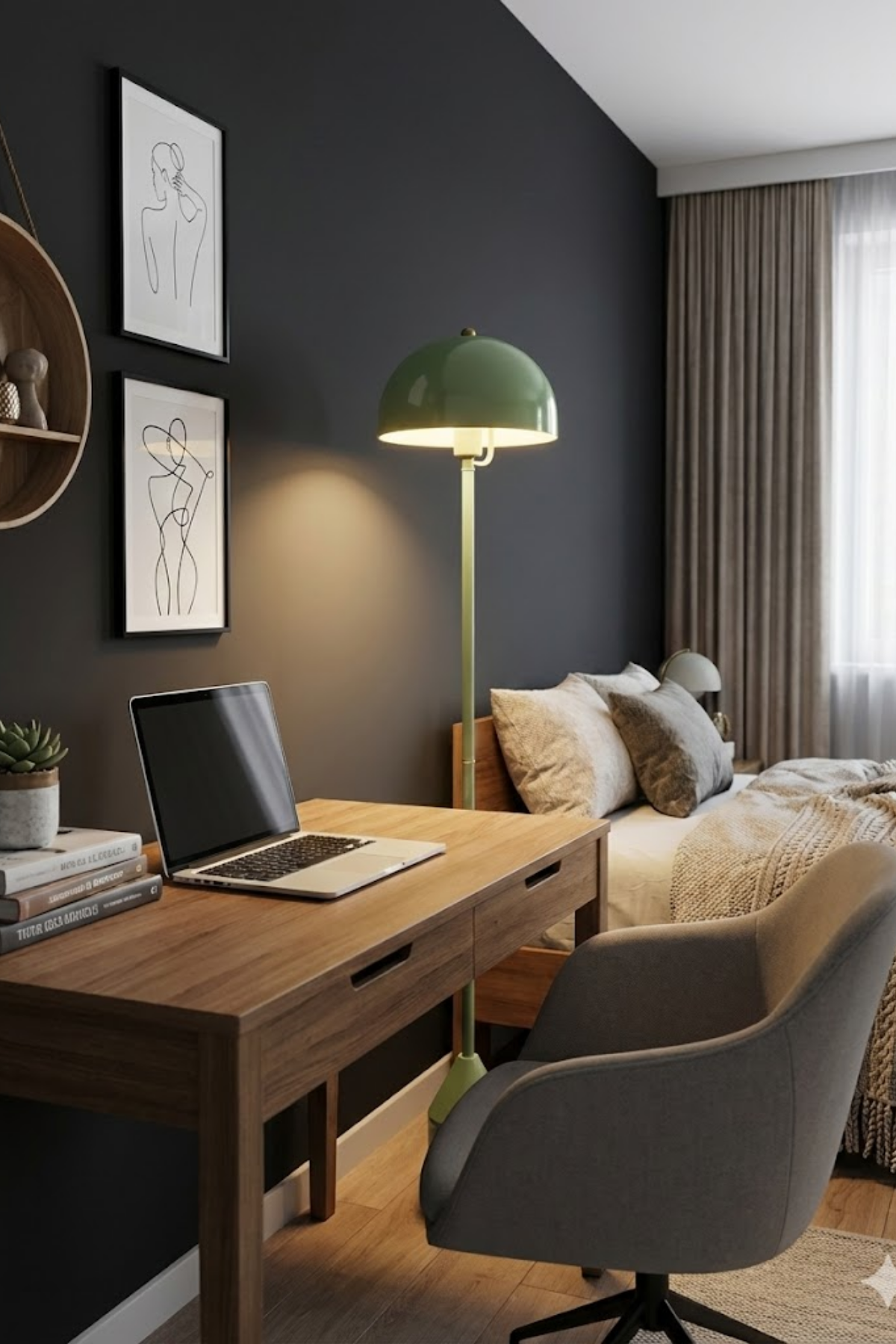 Toms Yeşil Lambader  Modern Dekoratif Metal Tasarım Şık Yerden Aydınlatma Lambası