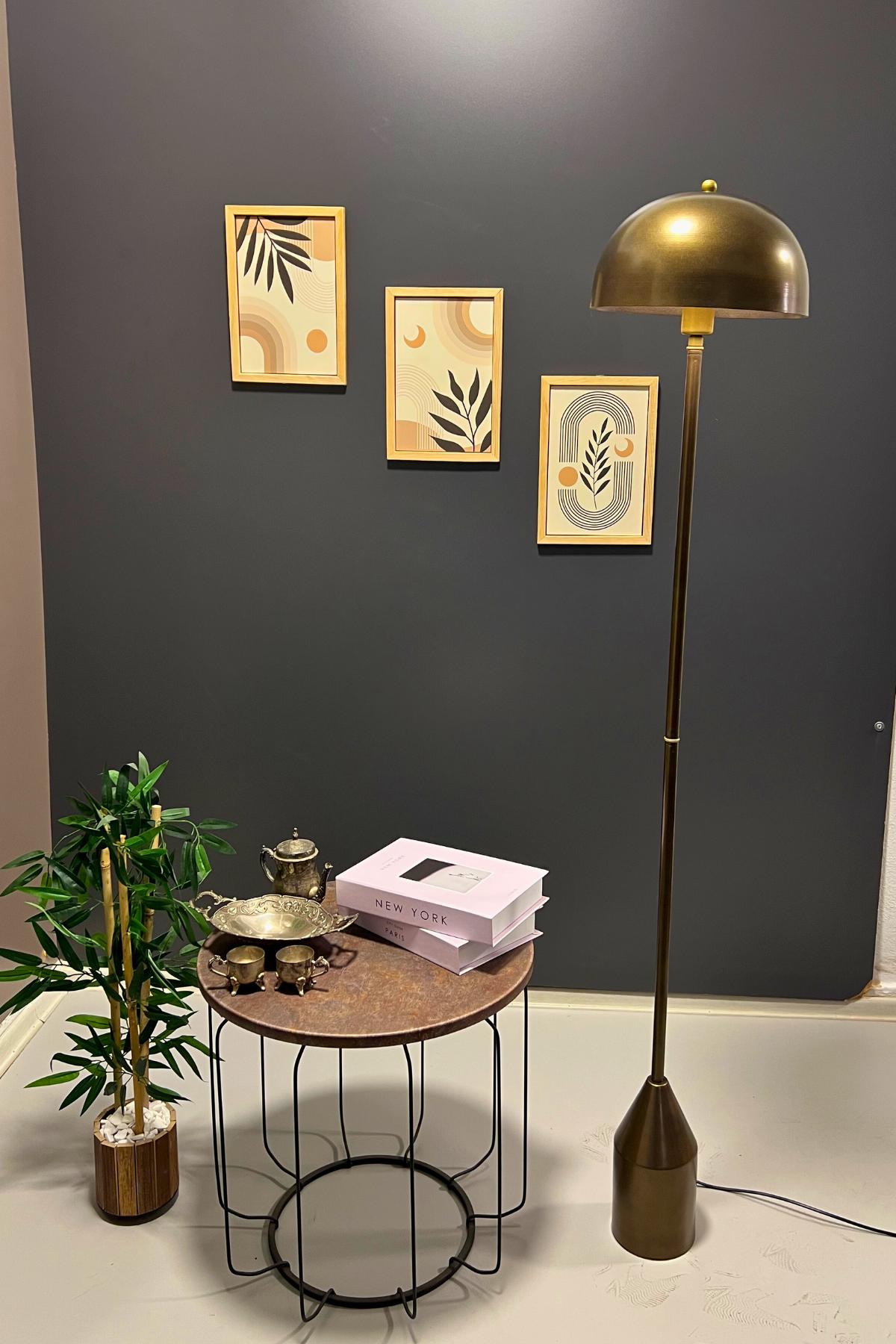 Toms Eskitme Lambader  Modern Dekoratif Metal Tasarım Şık Yerden Aydınlatma Lambası