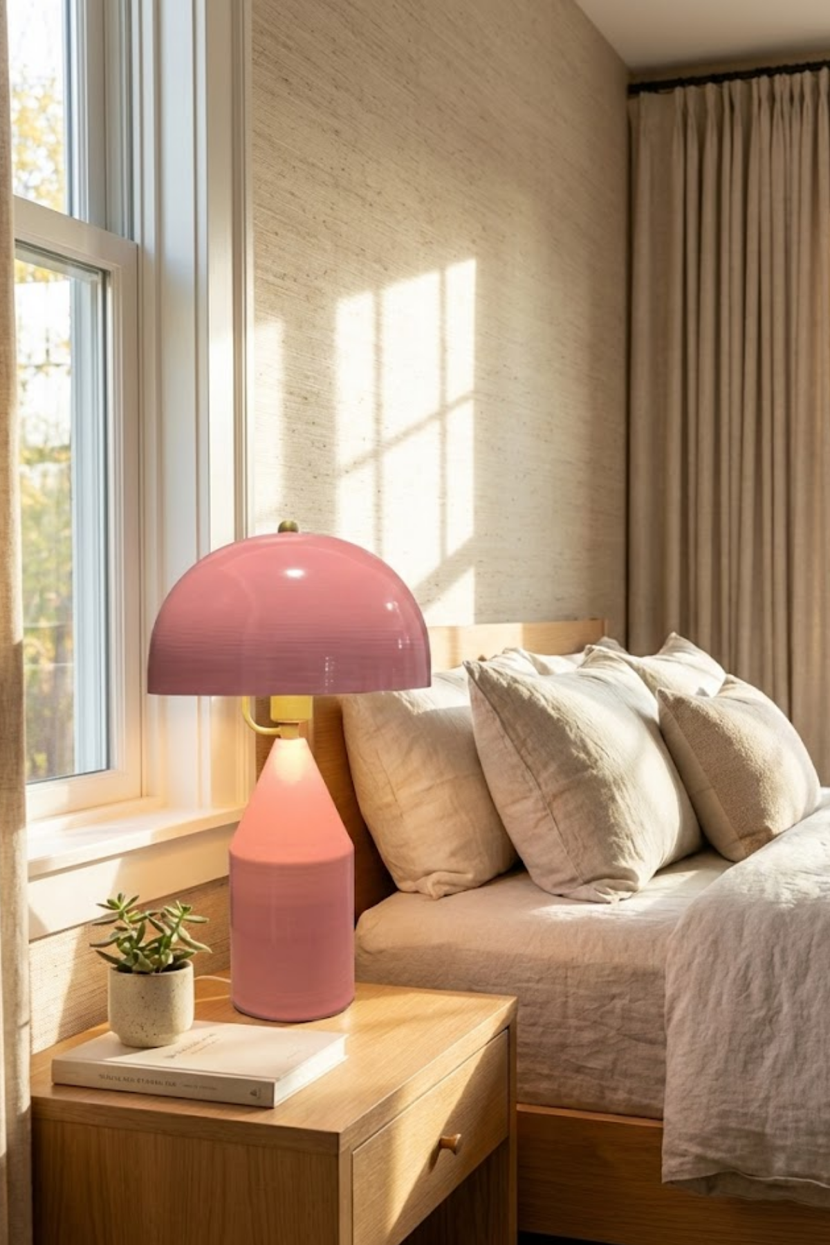 Toms Pembe Masa Lambası Modern Dekoratif Metal Tasarım Şık Aydınlatma