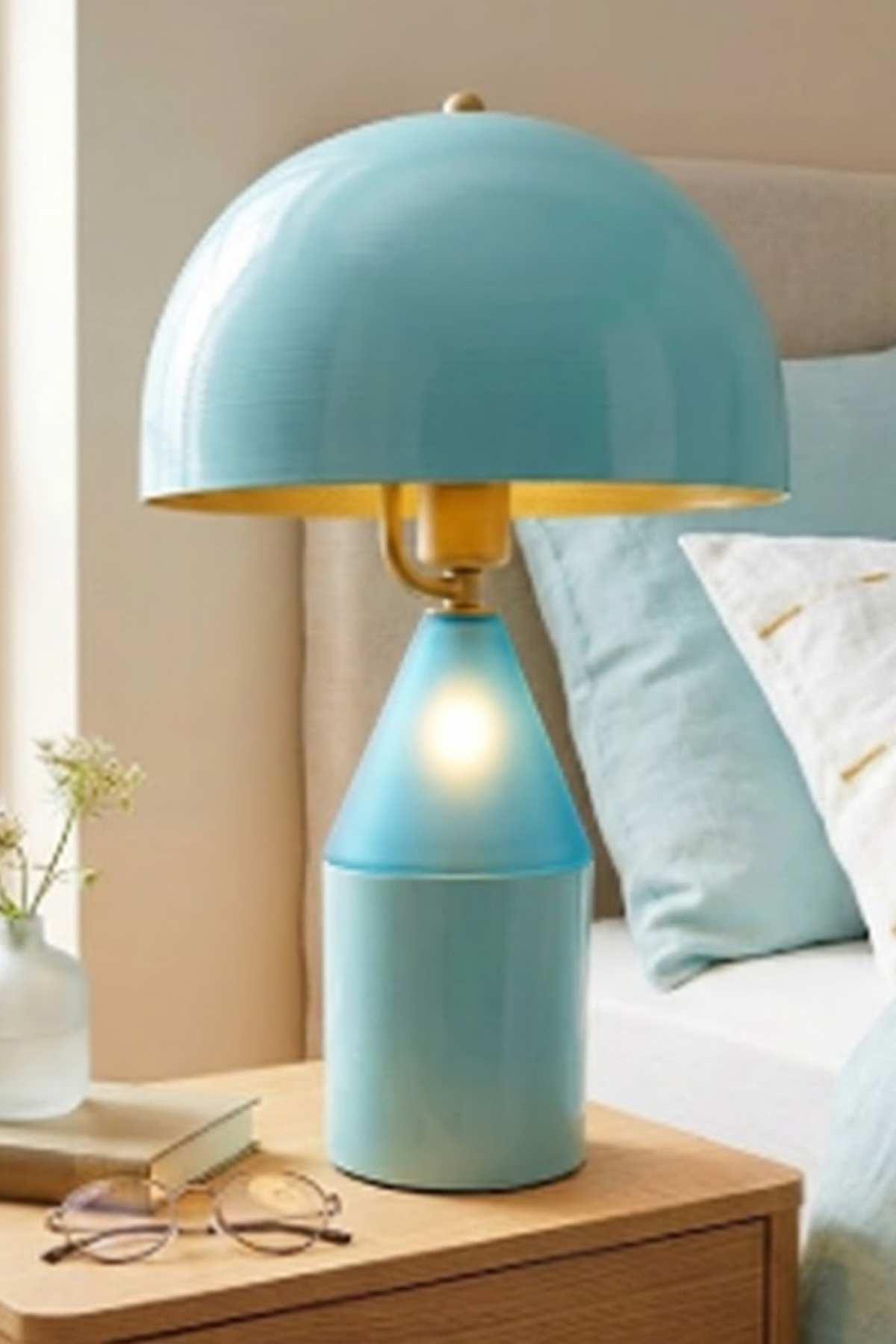 Toms Mavi Masa Lambası Modern Dekoratif Metal Tasarım Şık Aydınlatma