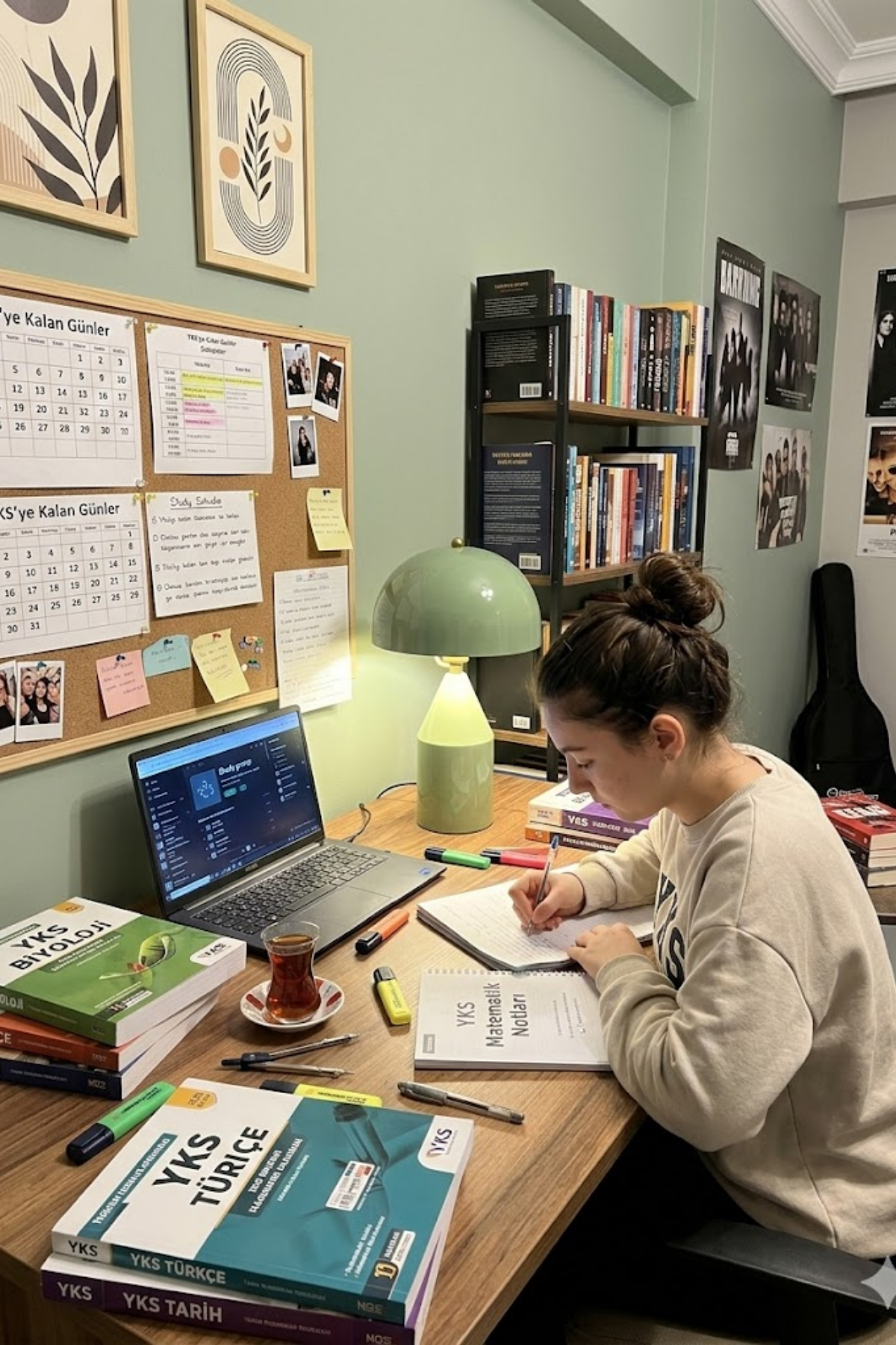 Toms Yeşil Masa Lambası Modern Dekoratif Metal Tasarım Şık Aydınlatma