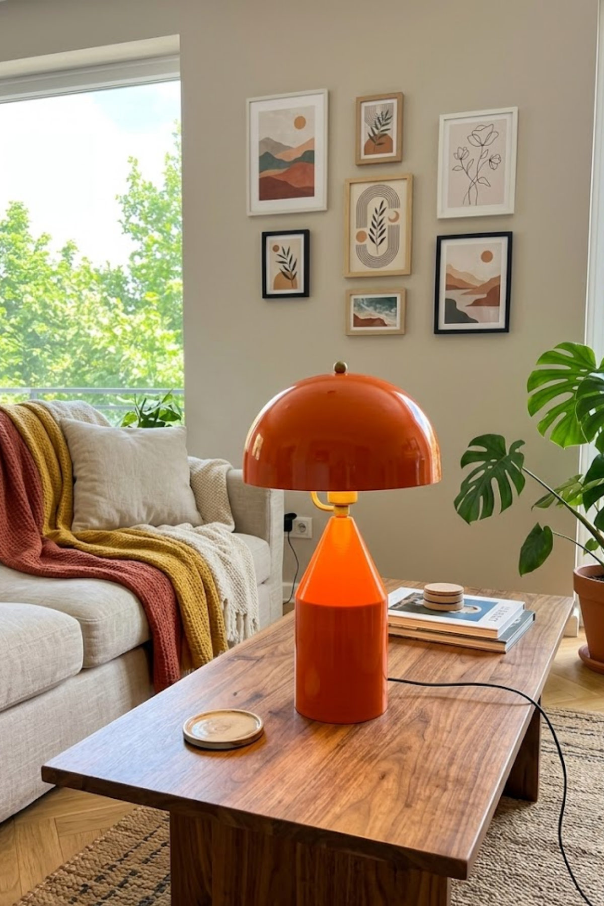 Toms Turuncu Masa Lambası Modern Dekoratif Metal Tasarım Şık Aydınlatma