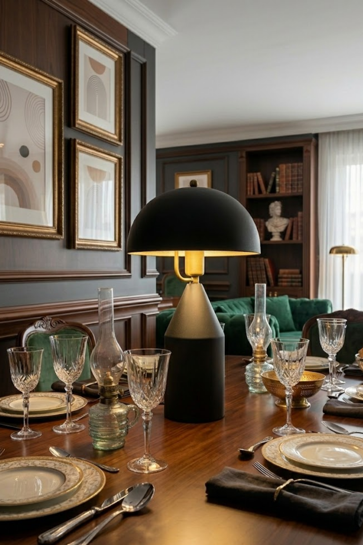 Toms Siyah Masa Lambası Modern Dekoratif Metal Tasarım Şık Aydınlatma