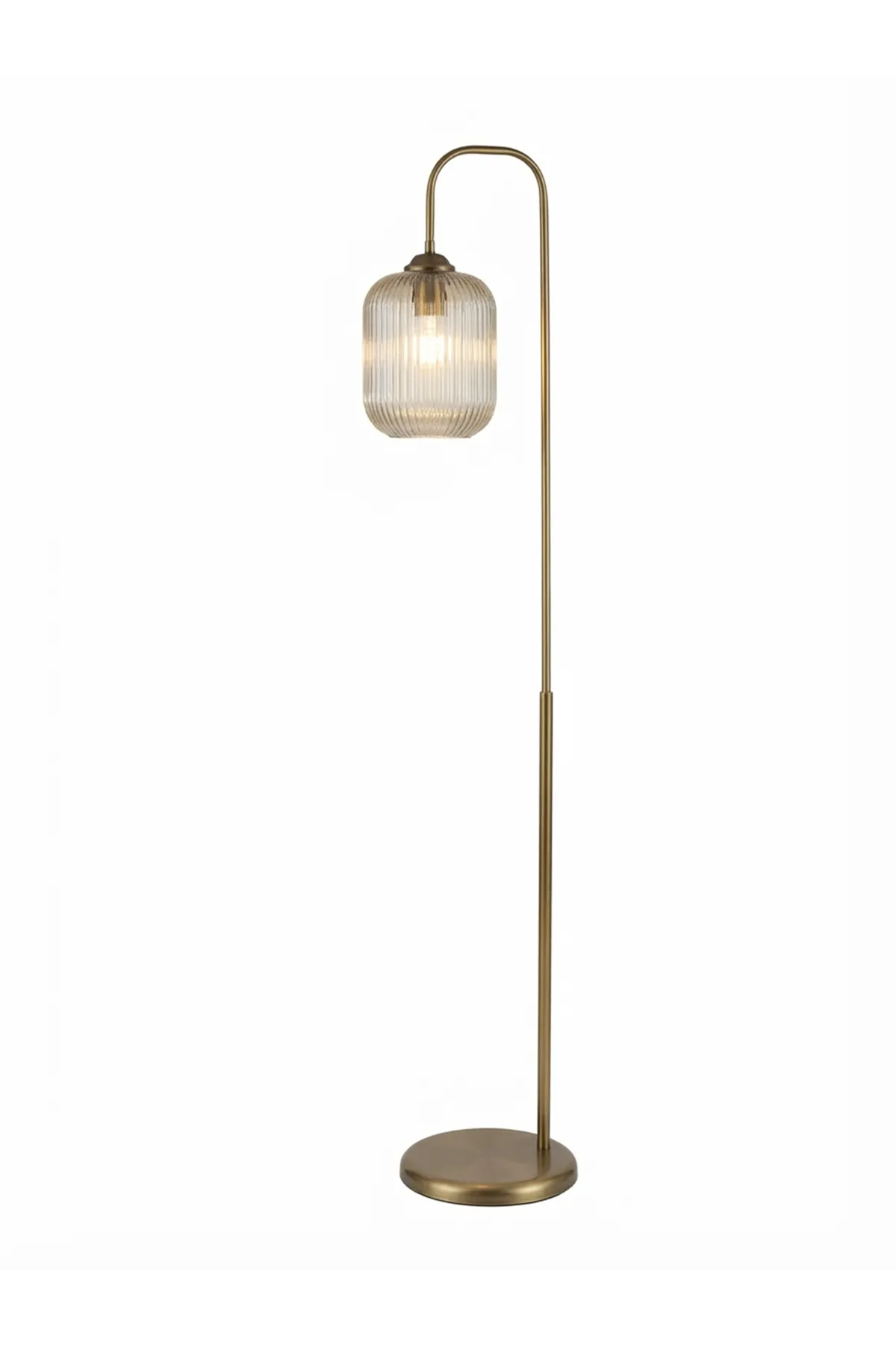 Luster Eskitme Lambader Metal Gövde Üfleme Camlı Dekoratif Metal Tasarım Şık Yerden Aydınlatma     