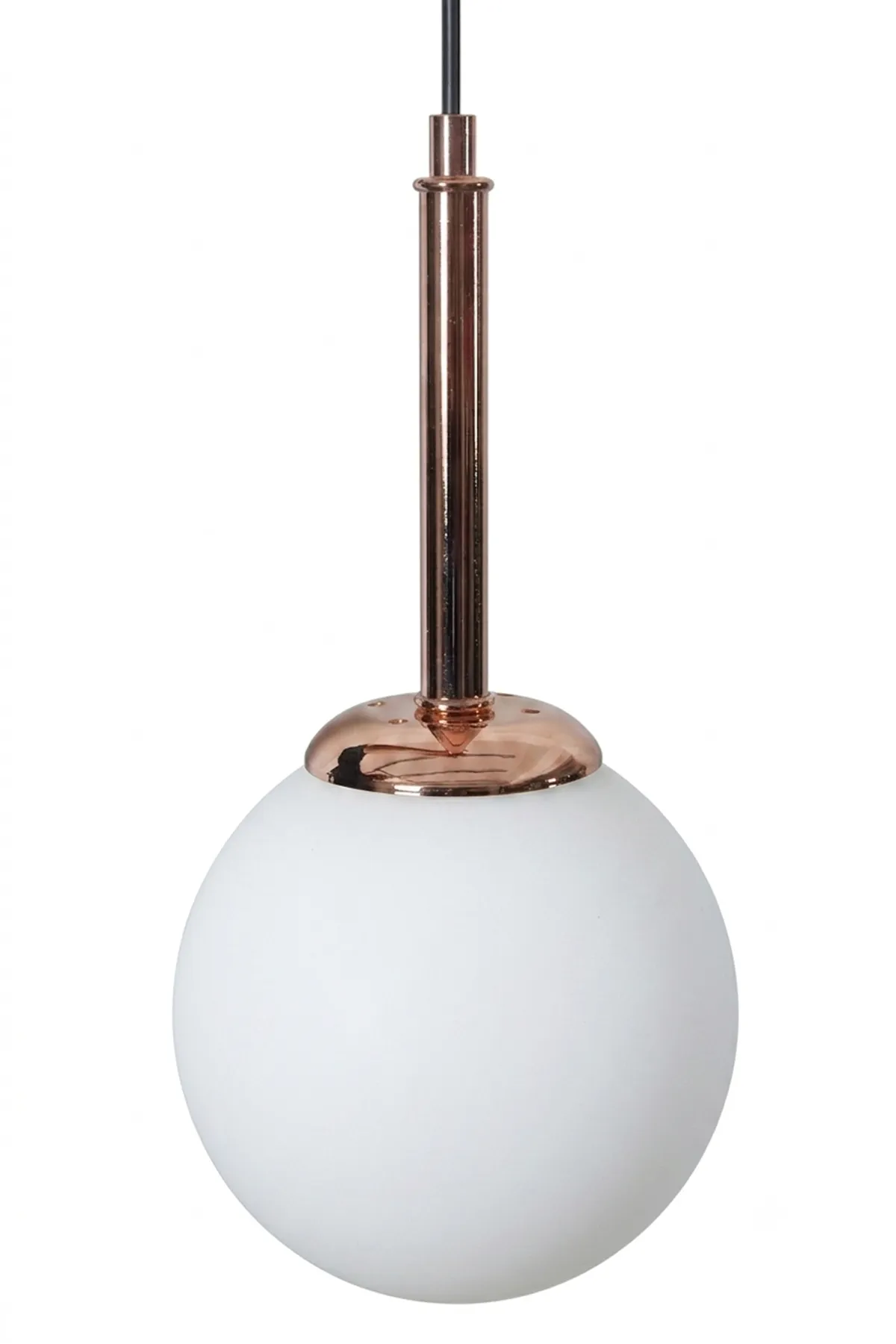Roma 5 Li Bakır-Siyah Metal Gövde Beyaz Camlı  Tasarım Lüks  Sarkıt Avize