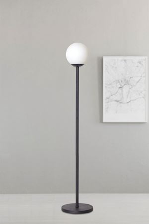 Glob Siyah Metal Gövde Beyaz Camlı  Tasarım Lüx Yerden Aydınlatma Lambader