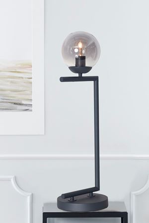 Casa Antrasit Gövde Füme Camlı Tasarım Lüx Masa Lambası