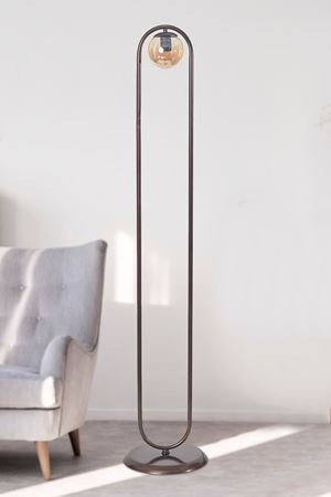 Zenga Eskitme Metal Gövde Bal Rengi Camlı Tasarım Lüx Yerden Aydınlatma Lambader