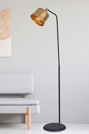 Lucas Sarı-Siyah Metal Gövde Tasarım Lüx Yerden Aydınlatma Lambader