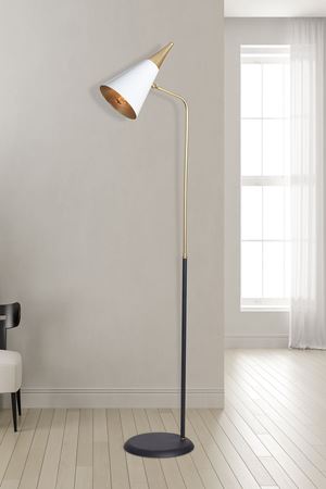 Zeta Sarı-Beyaz  Metal Gövde Tasarım Lüx Yerden Aaydınlatma Lambader