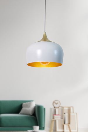 Voyage Beyaz Sarı Tekli Metal Sarkıt Avize