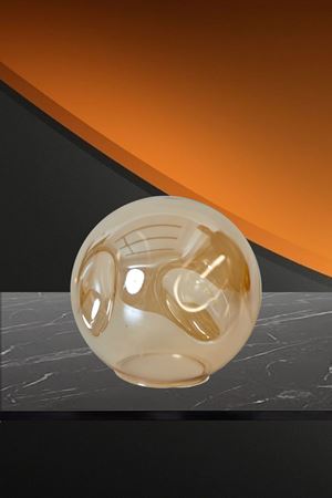 Luzarana Avize-Sarkıt-Lambader 15cm Dalgalı  Cam Fanus  (Bal Rengi)