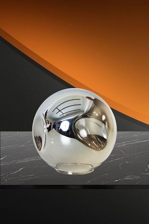 Luzarana Avize-Sarkıt-Lambader 15cm Dalgalı Cam Fanus  (Füme Rengi)