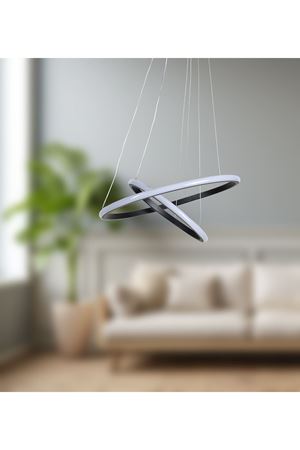 Viyana 2 Li Siyah Kasa Beyaz Ledli  Modern Lüx Sarkıt Avize 