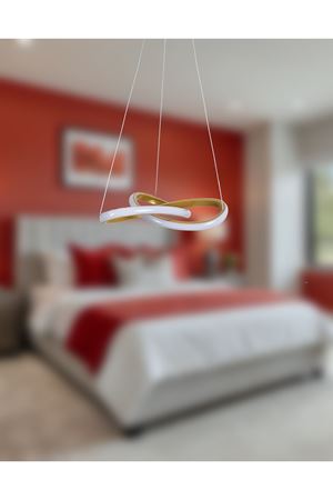 Saturn Eskitme Kasa Beyaz Ledli  Modern Lüx Sarkıt Avize