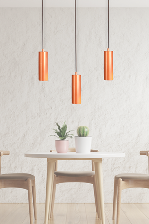 Havana Avize Modern Metal 3’lü  Sıralı Bakır-Siyah Gövde  Ampüllü Tasarım Lüks Avize Aydınlatma