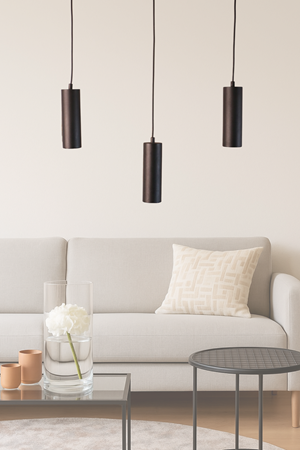 Havana Avize Modern Metal 3’lü  Sıralı Siyah Gövde  Ampüllü Tasarım Lüks Avize Aydınlatma