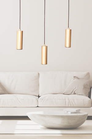 Havana Avize Modern Metal 3’lü  Sıralı Sarı-Siyah Gövde  Ampüllü Tasarım Lüks Avize Aydınlatma