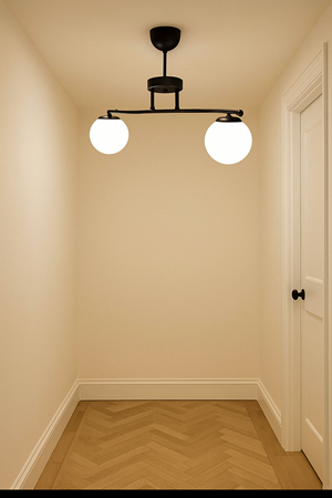 Galaksi Modern Tasarım Siyah 2'li Beyaz Camlı Metal Gövde Avize | Salon, Yatak Odası ve Mutfak İçin