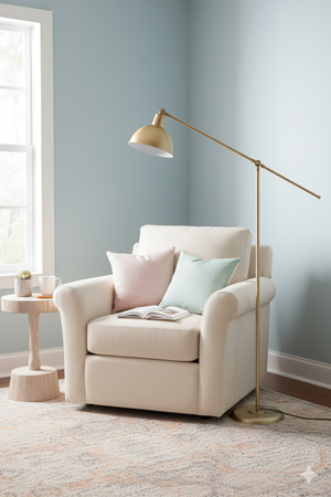 Ventola Sarı Lambader Hareketli-Mafsallı Başlık ve Gövde Modern Dekoratif Metal Tasarım Aydınlatma