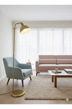 Dolce Sarı Lambader Hareketli Başlık Modern Dekoratif Metal Tasarım Çalışma & Oturma Odası Lambaderi