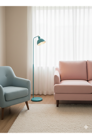 Dolce Turkuaz Lambader Hareketli Başlık Modern Dekoratif Metal Tasarım Çalışma & Oturma Odası