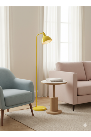 Dolce Taksi Sarısı Lambader Hareketli Başlık Modern Dekoratif Metal Tasarım Çalışma & Oturma Odası