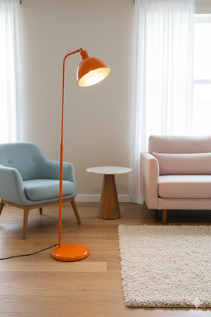 Dolce Lambader Turuncu Metal Gövde Tasarım Lüx Yerden Aydınlatma