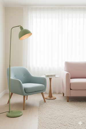 Dolce Yeşil Lambader Metal Gövde Tasarım Lüx Yerden Aydınlatma