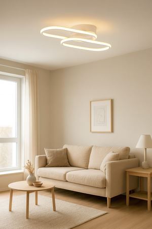 Zzez Beyaz Renk Modern Tasarım Beyaz Ledli Cafe - Mutfak - Salon 2 Li Led Avize