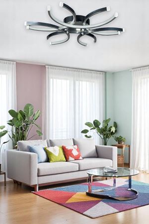 Levora Modern Tasarım - Salon - Mutfak - Yatak Odası Krom Renk Beyaz Işıklı Led Avize