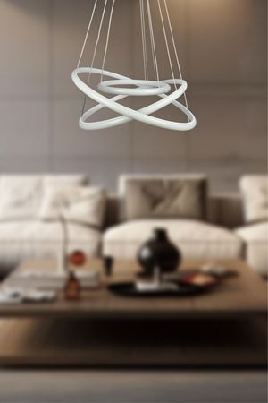 Rings Modern Tasarım Beyaz Renk - Yatak Odası - Salon - Çocuk Odası - Mutfak Beyaz Led 3 Lü Avize