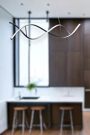 Lumora Modern Tasarım Siyah Renk Beyaz Ledli Cafe - Mutfak - Salon 2 Li Led Avize