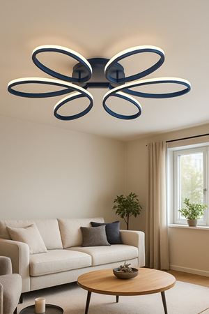 Antrasit Renk Modern Tasarım Yatak Odası - Salon - Mutfak Gün Işığı Ve Beyaz Led Avize